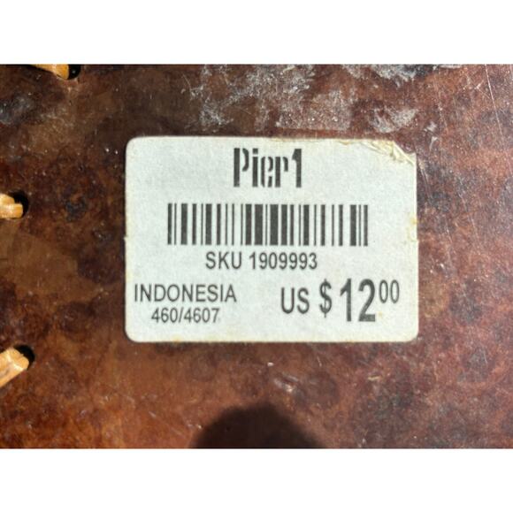 Pier 1~ 8 Handmade Barrel Raffia Tamarind Napkin Rings & 6 Coasters/14 pieces - Picture 14 of 16